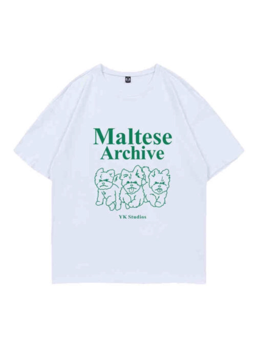 White Maltese Archive Graphic T-Shirt | Mingyu – Seventeen