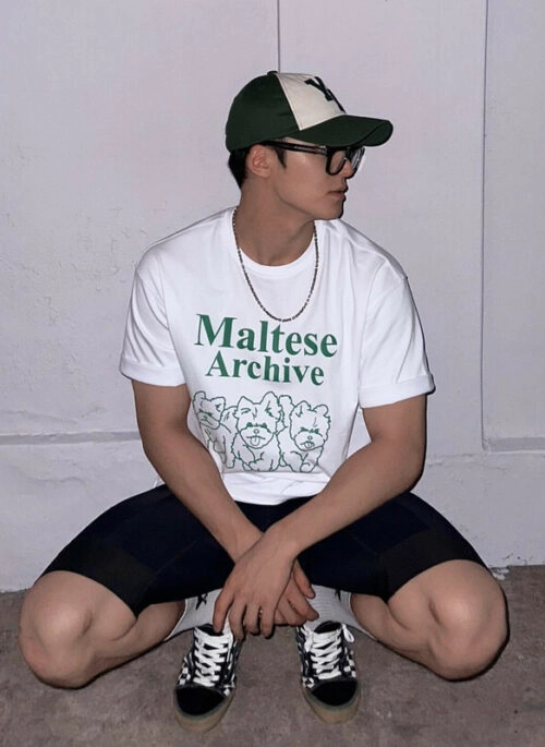 White Maltese Archive Graphic T-Shirt | Mingyu – Seventeen