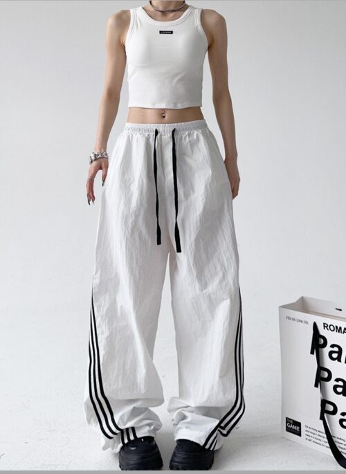 White Side Stripes Track Pants | Jennie – BlackPink