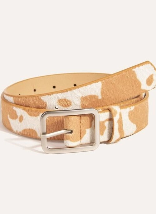 Beige Cow Pattern Belt | Lia – ITZY