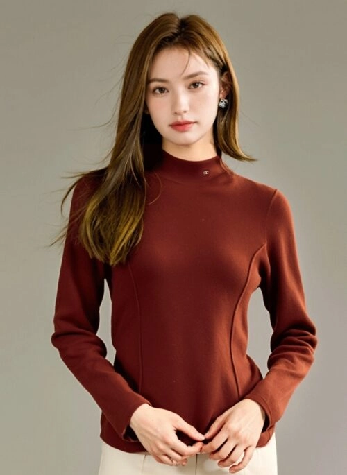 Red Fleece Knit Sweater