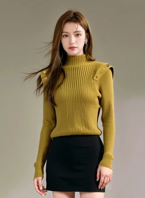 Green French Style Knit Sweater