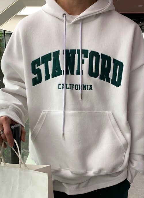 White “Stanford” Embroidered Hoodie | Seonghwa – ATEEZ