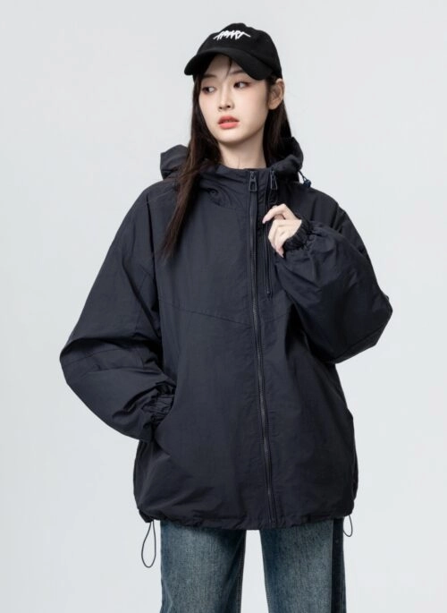 Winter Casual Thick Cotton Hooded Jacket With Pockets