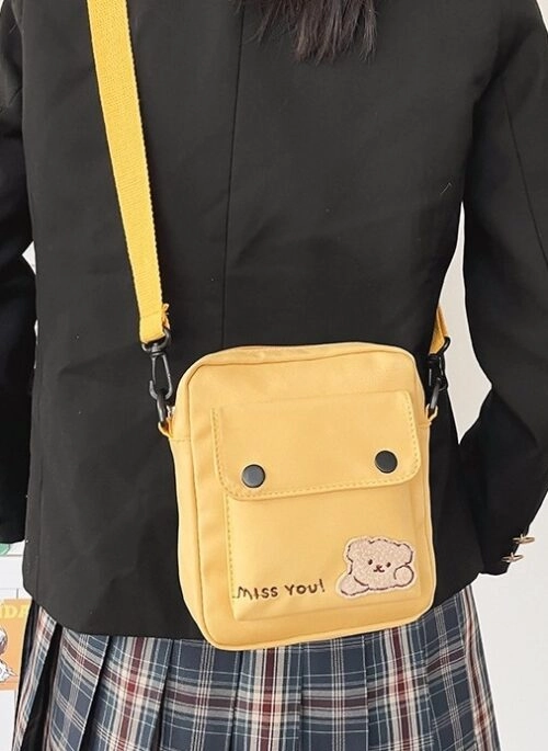 Yellow Bear Patch Crossbody Bag | Jisung – Stray Kids