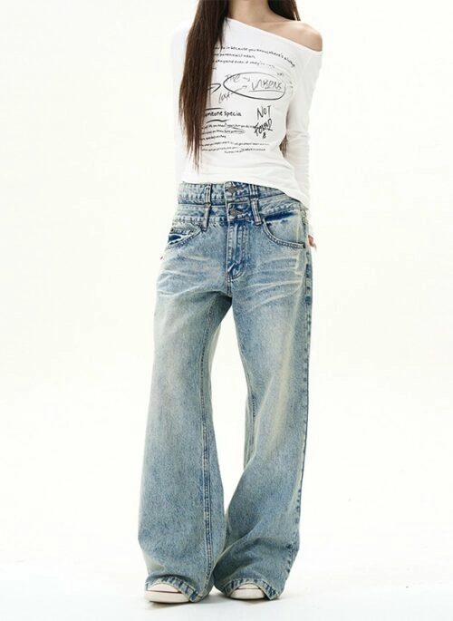 Blue Layered Illusion Denim Jeans | Heeseung – Enhypen