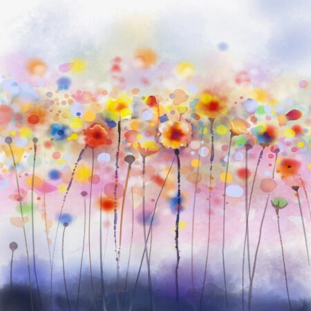 Πίνακας σε καμβά ABSTRACT DANDELION COLORFUL PAINTINGS FLOWERS SOFT - Dandelion Sticky 4