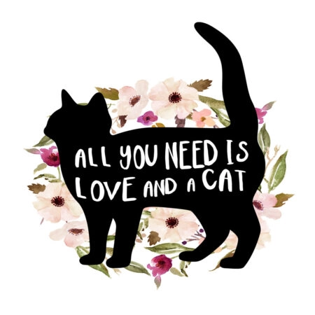 Πίνακας σε καμβά ALL YOU NEED IS LOVE AND A CAT - Γατες Sticky 4