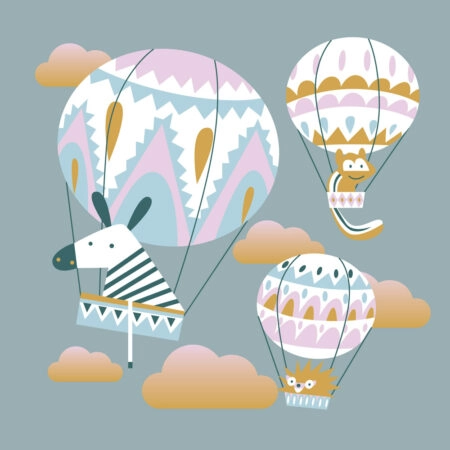 Πίνακας ANIMALS AND BALLOONS - Παιδικοι και set Sticky 4