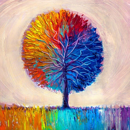 Πινακας σε καμβά ARTISTIC COLORFUL TREE - Εργα Τεχνης Sticky 5