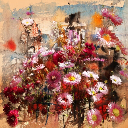 Πίνακας Τετράγωνος AUTUMN FLOWERS - Χρυσανθεμα Sticky 4
