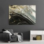 Πινακας σε καμβά BLACK AND GOLD ABSTRACT