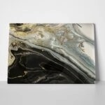 Πινακας σε καμβά BLACK AND GOLD ABSTRACT