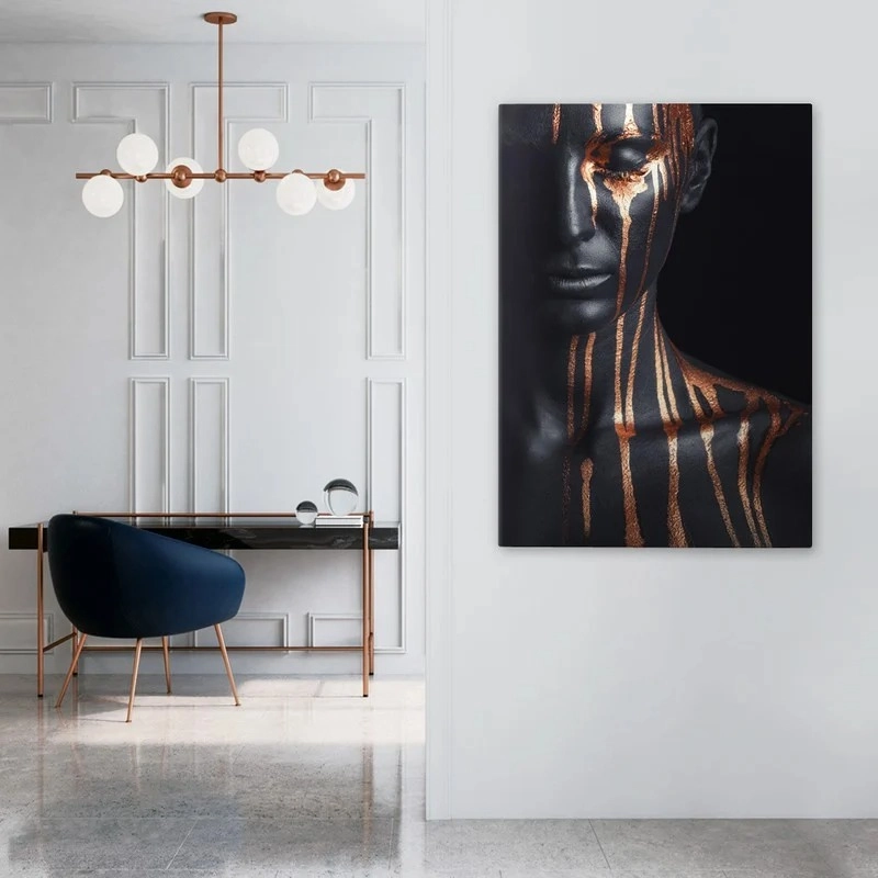 Πινακας σε καμβά BLACK & BRONZE FACE