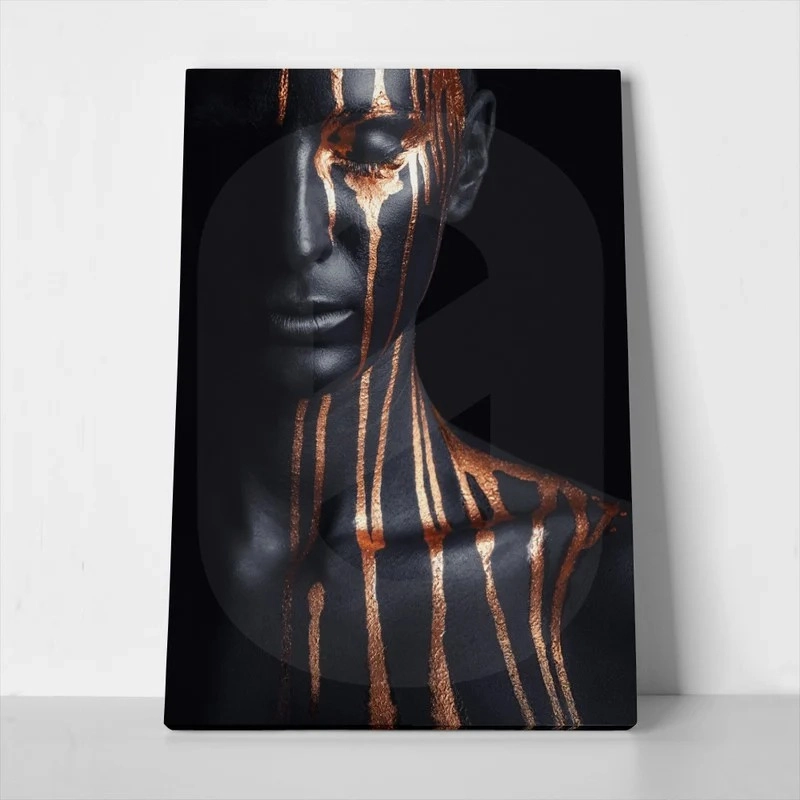 Πινακας σε καμβά BLACK & BRONZE FACE