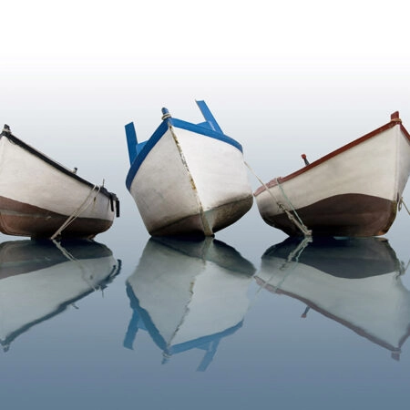 Πινακας σε καμβά BOATS ON CALM WATER - Βαρκες και Καραβια Sticky 5