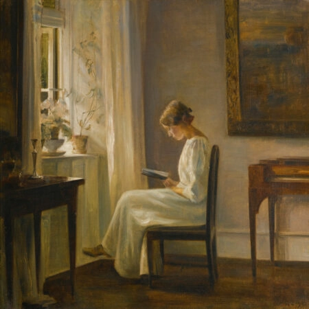 Πίνακας CARL HOLSOE INTERIOR WITH A WOMAN READING - Αλλοι ζωγραφοι Sticky 5