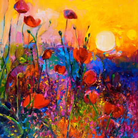 Πινακας σε καμβά COLORFUL POPPIES - Παπαρουνες Sticky 5
