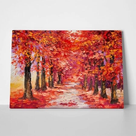Πινακας σε καμβά COLORFUL AUTUMN TREES - Δασος Sticky 1