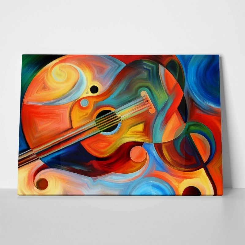 Πινακας σε καμβά COLOURFUL ABSTRACT GUITARS
