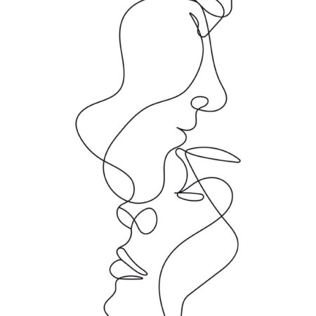 OUTLET Πινακας σε καμβά COUPLE LINE DRAWING 50cm x 80cm - OUTLET Sticky 5