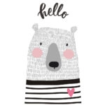 Πίνακας σε καμβά CUTE CARD HAND DRAWN BEAR