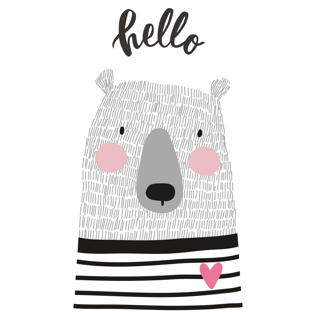 Πίνακας σε καμβά CUTE CARD HAND DRAWN BEAR