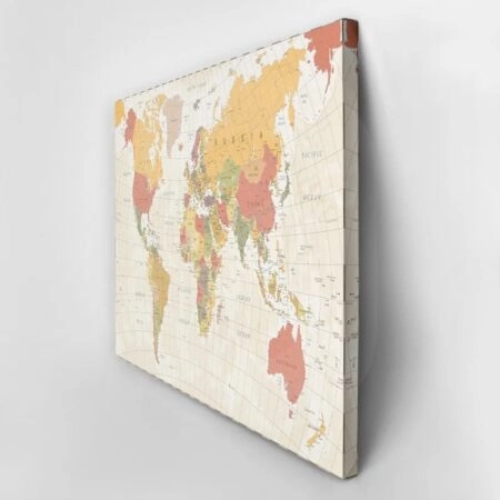 Πινακας σε καμβά DETAILED ILLUSTRATION WORLD MAP - Χαρτες Sticky 2