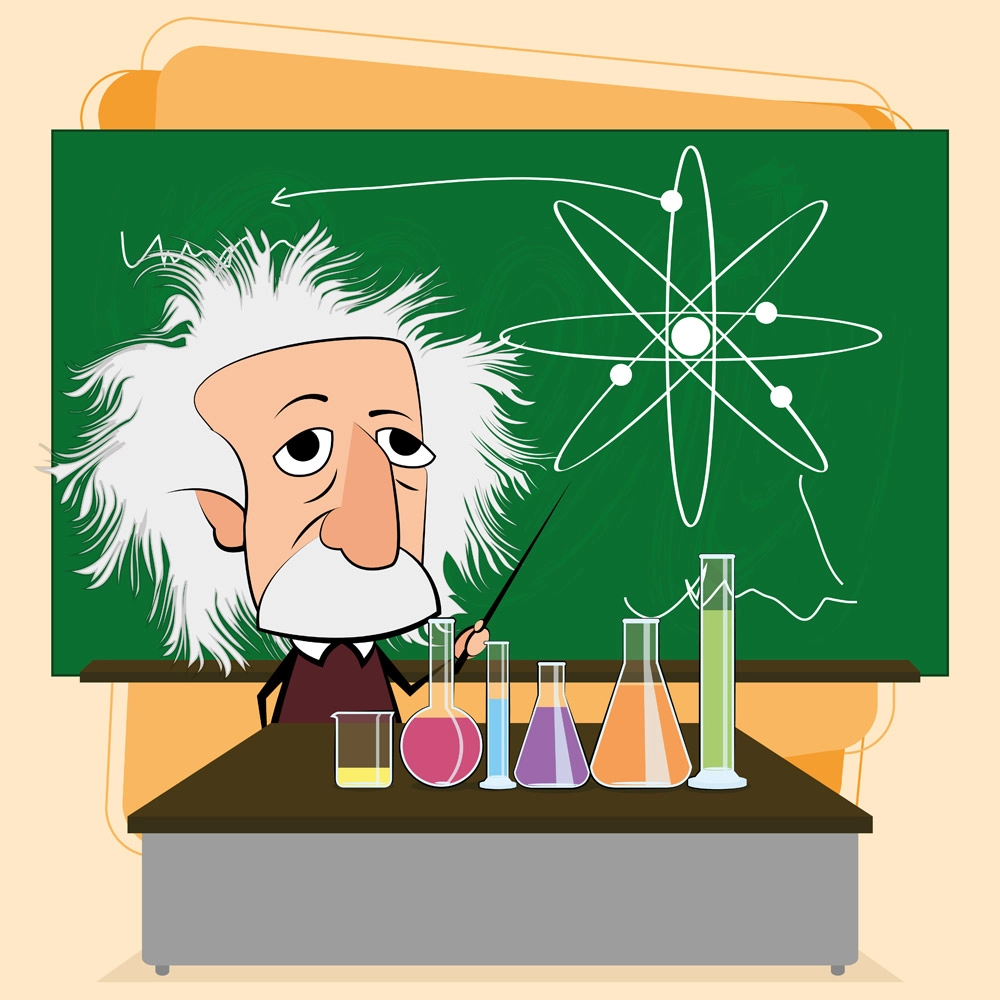 Πίνακας σε καμβά EINSTEIN CARTOON CLASSROOM