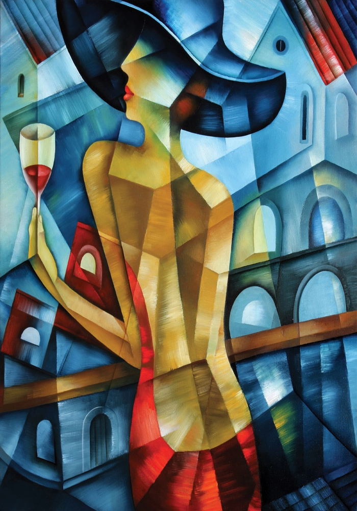 Πινακας σε καμβά ELEGANT WOMAN CUBISM