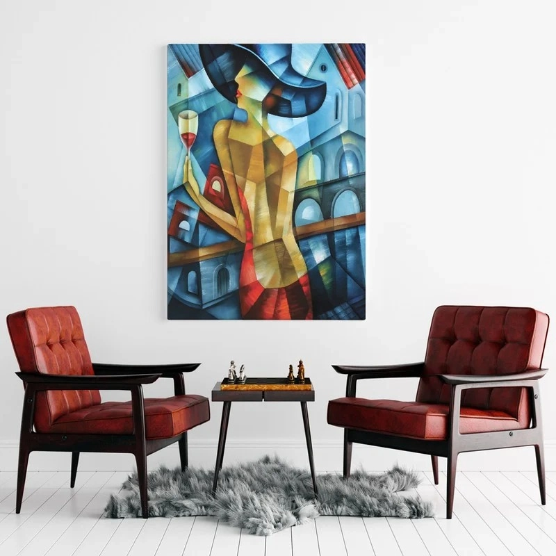Πινακας σε καμβά ELEGANT WOMAN CUBISM