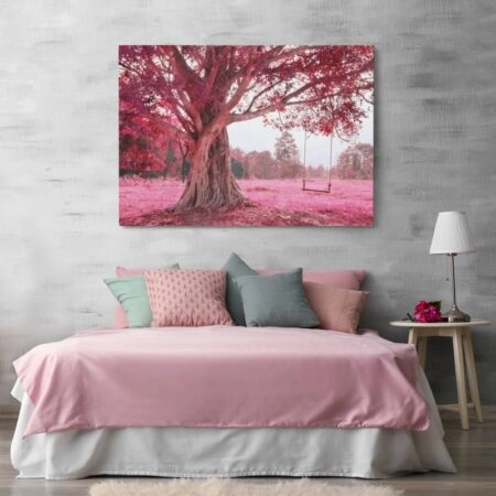 Πινακας σε καμβά FANTASTIC SWING ON TREE PINK