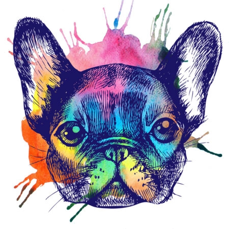 Πίνακας σε καμβά FRENCH BULLDOG HAND DRAWN - Σκυλοι Sticky 4