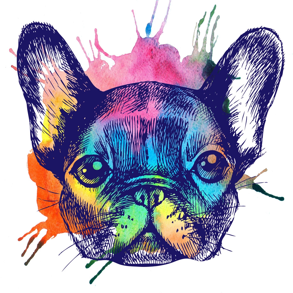 Πίνακας σε καμβά FRENCH BULLDOG HAND DRAWN