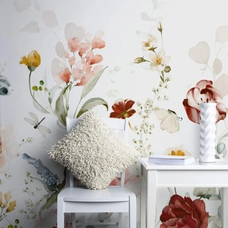 Αυτοκόλλητη Ταπετσαρία τοίχου GARDEN FLOWERS - Floral - Λουλουδια Sticky 1