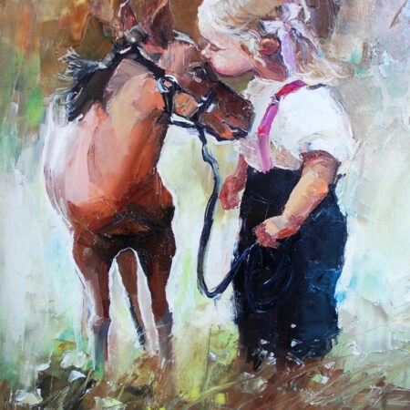 Πίνακας GIRL AND PONY - Πινακες σε καμβα Sticky 4