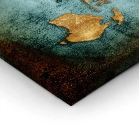 Πινακας σε καμβά GRUNGE ILLUSTRATED WORLD MAP - Χαρτες Sticky 2