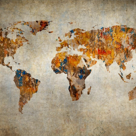 Πινακας σε καμβά GRUNGE MAP OF THE WORLD - Χαρτες Sticky 6