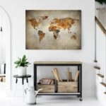 Πινακας σε καμβά GRUNGE MAP OF THE WORLD
