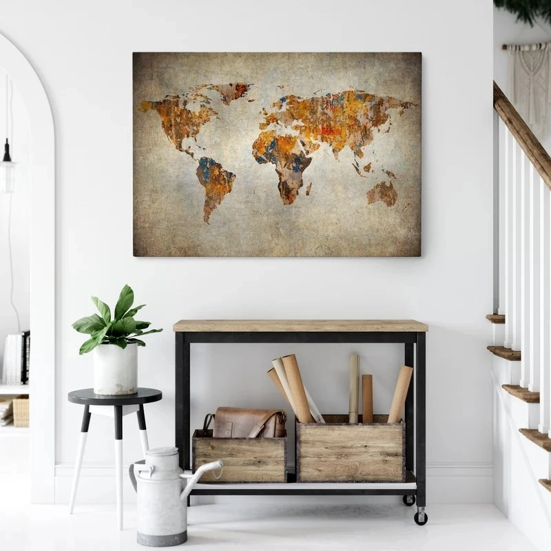 Πινακας σε καμβά GRUNGE MAP OF THE WORLD