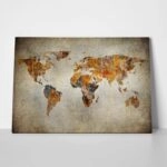 Πινακας σε καμβά GRUNGE MAP OF THE WORLD