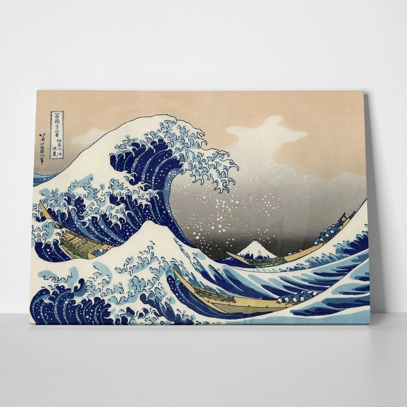 OUTLET Πινακας σε καμβά HOKUSAI - GREAT WAVE 80cm x 50cm
