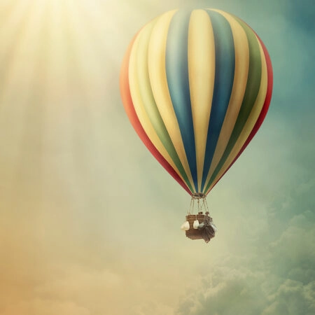 Πινακας σε καμβά HOT AIR BALLOON IN THE SKY - Αεροπλανα - Εναερια Sticky 4