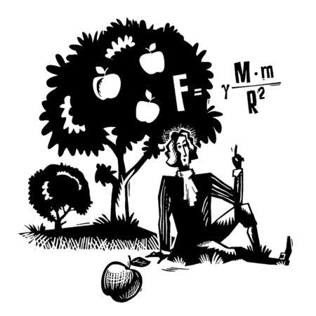 Πίνακας σε καμβά ISAAC NEWTON APPLE ENGRAVING - Επιστημη και Υγεια Sticky 4