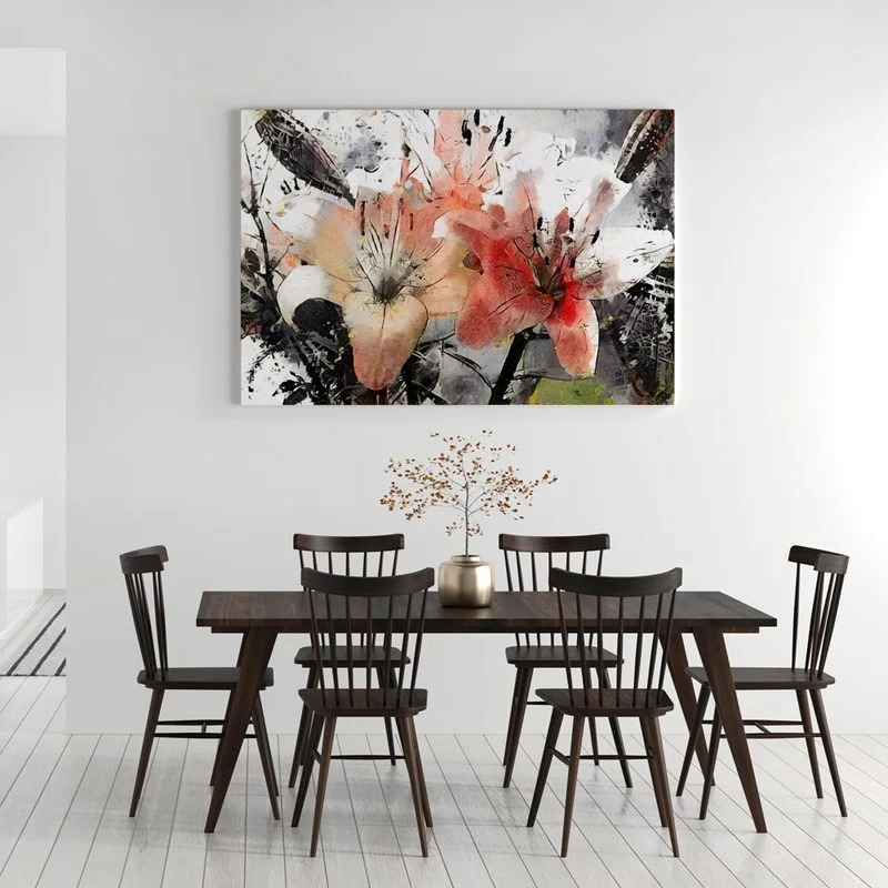 Πινακας σε καμβά LILIES MODERN ABSTRACT ART STYLE CUBISM