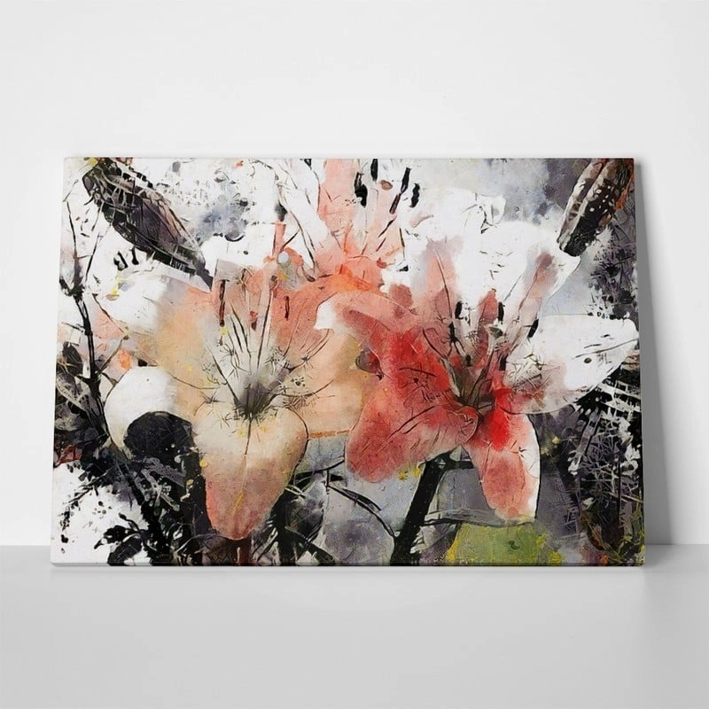 Πινακας σε καμβά LILIES MODERN ABSTRACT ART STYLE CUBISM