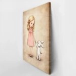 Πινακας σε καμβά LITTLE GIRL BUNNY VINTAGE