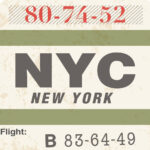 Πίνακας σε καμβά LUGGAGE TAG NEW YORK