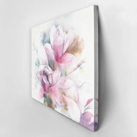 Πινακας σε καμβά MAGNOLIA FLOWER TREE WATERCOLOR PAINTING - Μανολιες Sticky 3