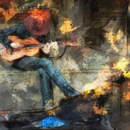 Πινακας σε καμβά MAN WITH GUITAR - Κιθαρα Sticky 5